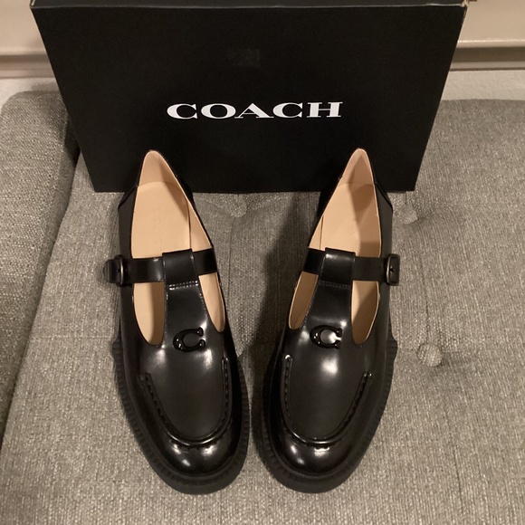 COACH Women's Liv Leather Mary Jane Flats, size 10 - Picture 1 of 11
